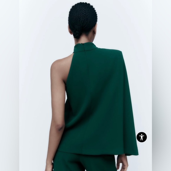 Zara ASYMMETRIC MOCK NECK TOP L - Picture 4 of 4